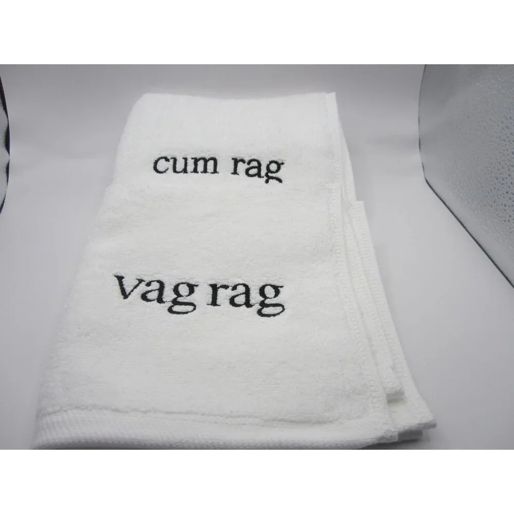 Adult Naughty Embroidered vag rag cum rag set of 2